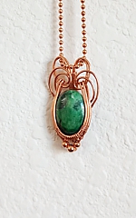 oval pendant 5 - green ripple jasper